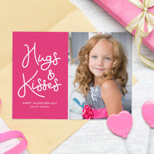 "Hugs and Kisses" Valentine's Day Photo Holiday Card