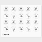 Hugs and Kisses Wedding Chocolate Favours Classic Round Sticker (Sheet)