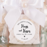 Hugs and Kisses Wedding Chocolate Favours Classic Round Sticker<br><div class="desc">Hugs and Kisses Wedding Chocolate Favours Stickers</div>