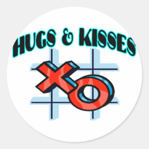 Hugs And Kisses XO Classic Round Sticker