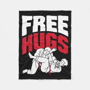 Hugs Brazilian Jiu-Jitsu Funny BJJ MMA Fleece Blanket