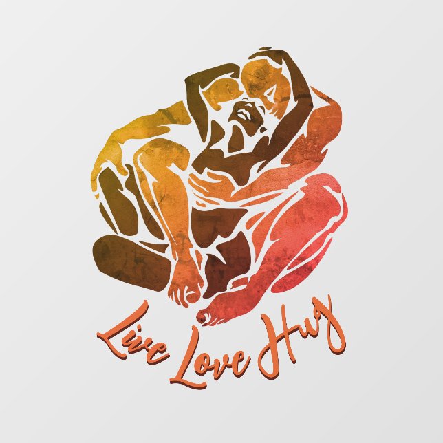 Hugs Decal Personalised Love Hugs Window Cling (Sheet)