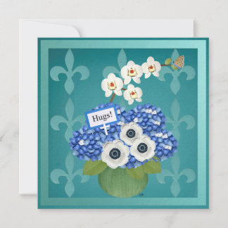 Hugs! Flat Botanical Art Card