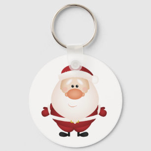 Hugs from Santa Claus Button Keychain