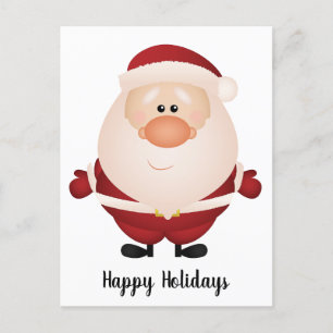 Hugs from Santa Claus Holiday Postcard