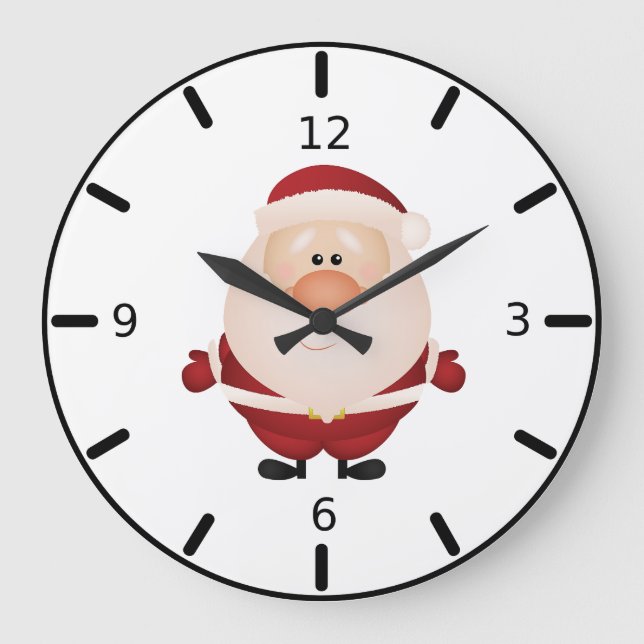 Hugs from Santa Claus Large Clock (Front)