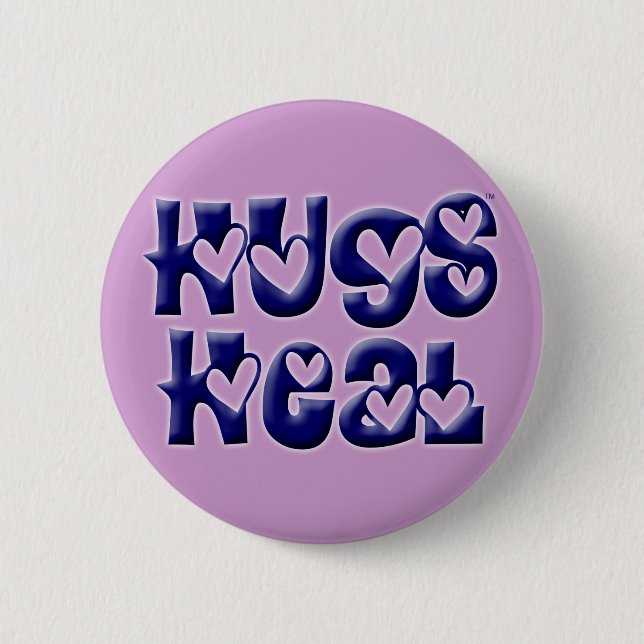 Hugs Heal Logo Blue 6 Cm Round Badge (Front)
