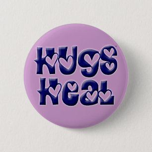 Hugs Heal Logo Blue 6 Cm Round Badge