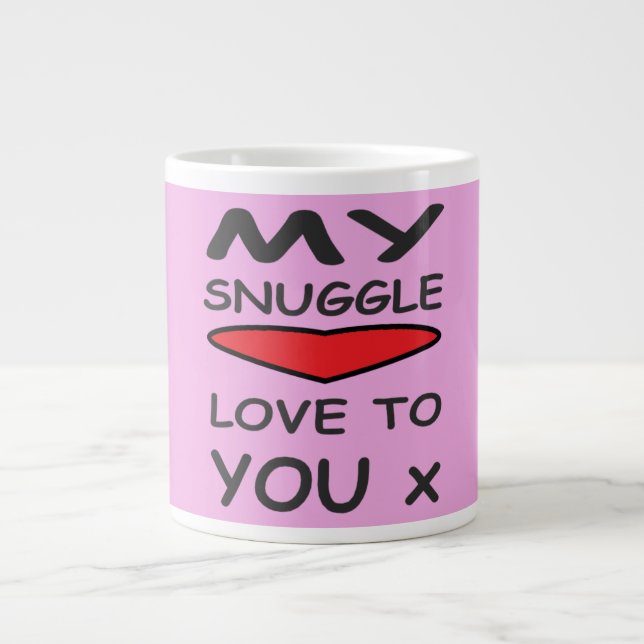 Hugs kind of love message with design large coffee mug (Front)
