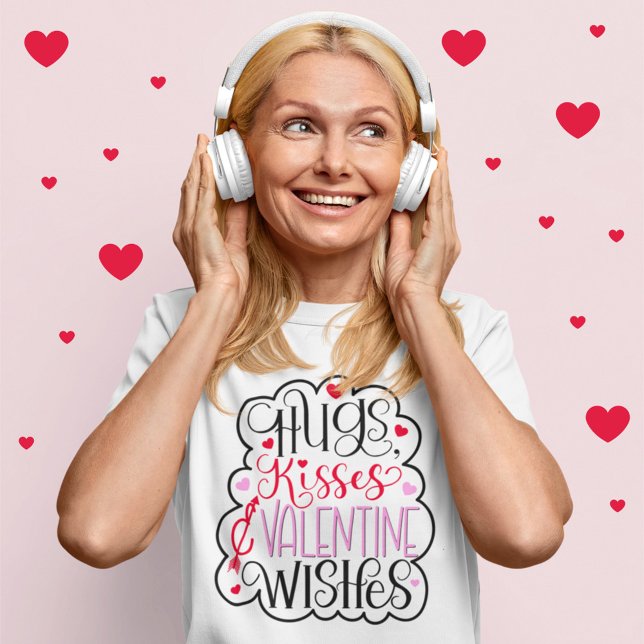Hugs, kisses and Valentine Wishes, Hearts, Love 2 T-Shirt (Creator Uploaded)