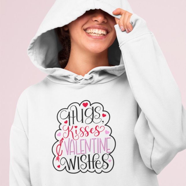 Hugs, kisses and Valentine Wishes, Hearts, Love Hoodie (Creator Uploaded)