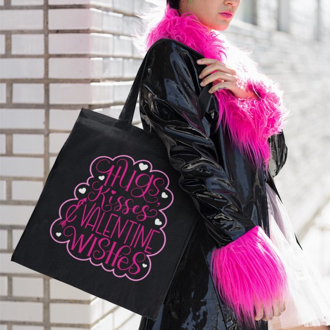 Hugs, kisses and Valentine Wishes, Hearts, Love    Tote Bag (Creator Uploaded)