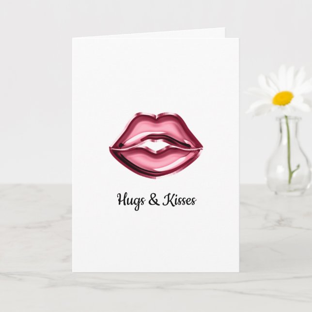 Hugs Kisses Lips Card (Small Plant)