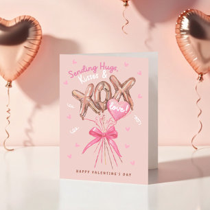Hugs Kisses & Love Foil Balloons Valentine Card