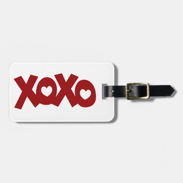 Hugs & Kisses Love & Hearts Luggage Tag (Front Horizontal)