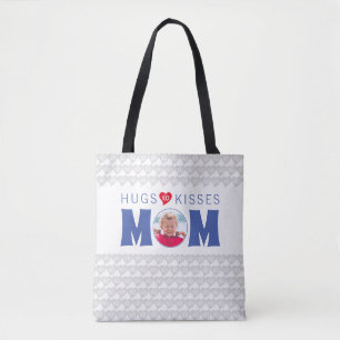 Hugs Kisses Mum Custom Photo Tote Bag