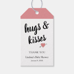 Hugs & Kisses thank you Baby Shower Gift Tags