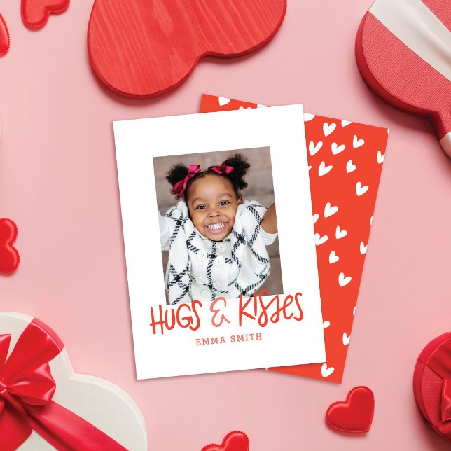 Hugs & Kisses Valentine's Classroom Photo Card (Creator Uploaded)