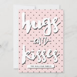 Hugs & Kisses | Valentine's Day Photo Card<br><div class="desc">Customisable Valentine's day featuring pink and black polka dots pattern and modern typography.</div>