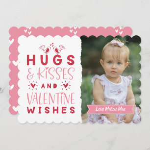 Hugs & Kisses & Valentine's Wishes Holiday Card