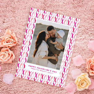 Hugs & Kisses (XOXO) Modern Photo Valentine's Day Holiday Card