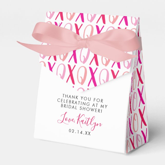 Hugs & Kisses (XOXO) Valentine's Day Bridal Shower Favour Box (Front Side)