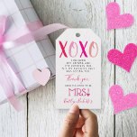 Hugs & Kisses (XOXO) Valentine's Day Bridal Shower Gift Tags<br><div class="desc">Say thank you in style with these trendy bridal shower gift tags. The design is easy to personalise with your special event wording and your guests will be thrilled when they receive these fabulous gift tags. Matching items can be found in the collection.</div>