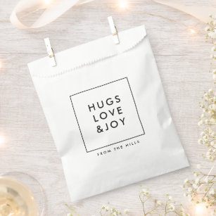 Hugs Love and Joy   Stylish Minimal Christmas  Favour Bags