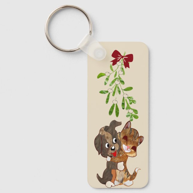 Hugs & Mistletoe Keyrings (Front)