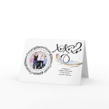 HUGS n KISSES PHOTO Xmas Card Modern Robin