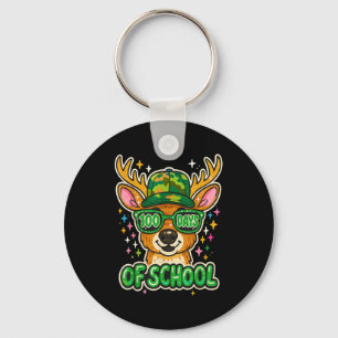Hugvyn 100 Days Of School Deer Hunting Boys Camo B Key Ring