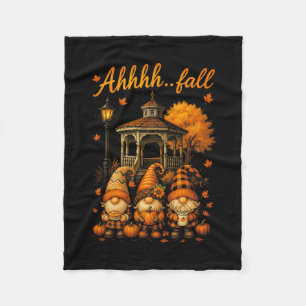 Hugvyn Ahhhh...fall Season Pumpkin Gnome Autumn Th Fleece Blanket