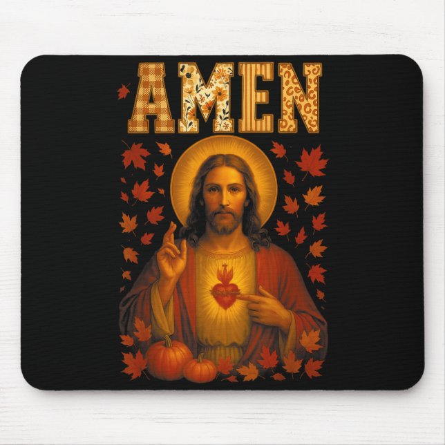 Hugvyn Amen Fall Jesus Christian Bible Verses Than Mouse Pad (Front)