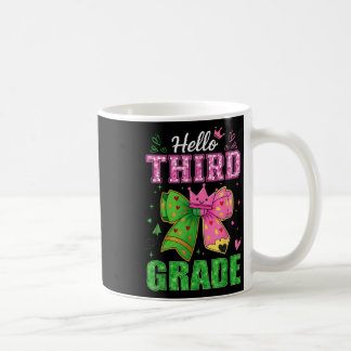 Hugvyn Back To School_ Hello Third Grade Bow Girls Coffee Mug