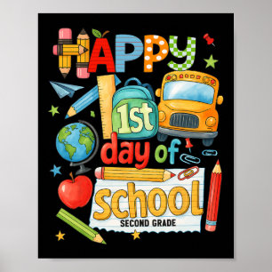 Hugvyn Back To School Second Grade Teacher 2nd Gra Poster