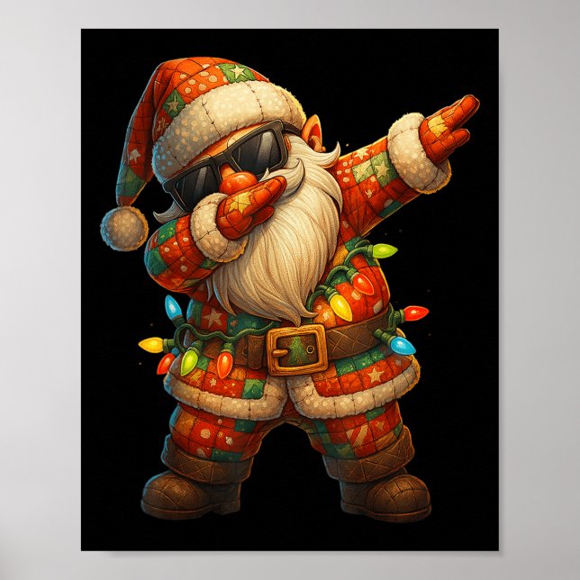 Hugvyn Christmas_ Patchwork Dabbing Santa Claus Xm Poster (Front)