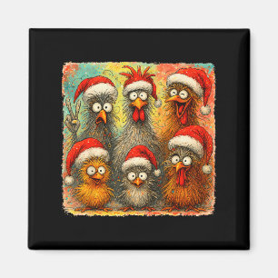 Hugvyn Christmas Santa Chicken Crazy Eagerlys Roos Magnet