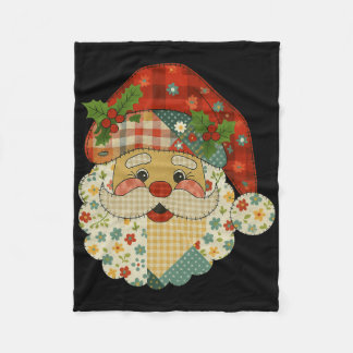 Hugvyn Christmas Santa Claus Patchwork Matching Fa Fleece Blanket