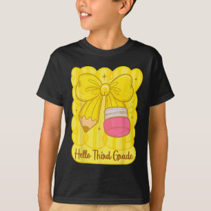 Hugvyn Ck To School Coquette Pencil Third Grade Te T-Shirt