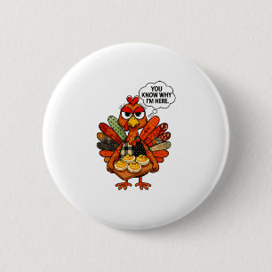 Hugvyn Deviled Eggs You Know Why Im Here Thanksgiv 6 Cm Round Badge