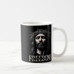Hugvyn Freedom Jesus Christian Face Crown God Fami Coffee Mug