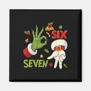 Hugvyn Funny Six Seven Meme Christmas Santa Saying Magnet