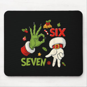 Hugvyn Funny Six Seven Meme Christmas Santa Saying Mouse Pad