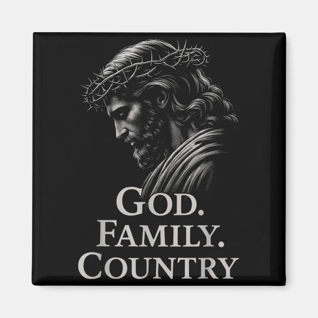 Hugvyn God Family Country Jesus Christian Faith Mi Magnet (Front)