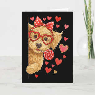 Hugvyn Goldendoodle Valentine Doodle Mom Coquette  Card