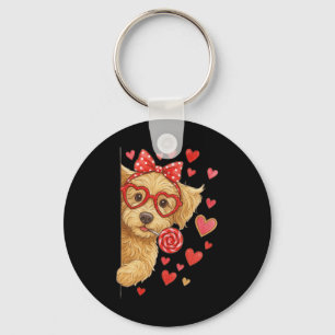 Hugvyn Goldendoodle Valentine Doodle Mom Coquette Key Ring