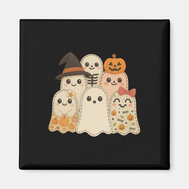 Hugvyn Halloween Patchwork Quilt Ghost Matching Fa Magnet (Front)