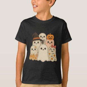 Hugvyn Halloween Patchwork Quilt Ghost Matching Fa T-Shirt