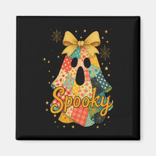 Hugvyn Halloween Patchwork Spooky Ghost Bow Preppy Magnet