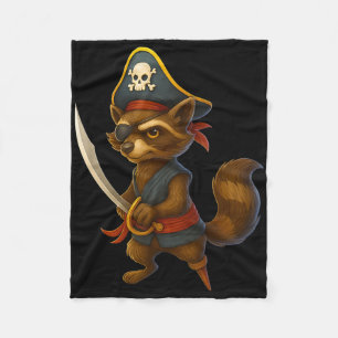 Hugvyn Halloween Pirate Racoon Spooky Racoon Cos Fleece Blanket